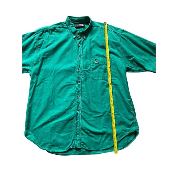 Disney Originals Mens/Teens Green Button-Down Shirt Large Embroidered Mickey - Picture 7 of 8